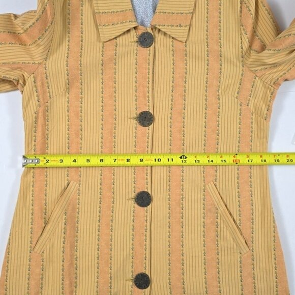 NWT Kit Cornell Womens Button Down Jacket Cotton Boho Vintage Yellow Orange SZ 6 - Picture 13 of 15